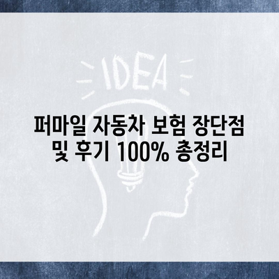 퍼마일 자동차 보험 장단점 및 후기 100% 총정리