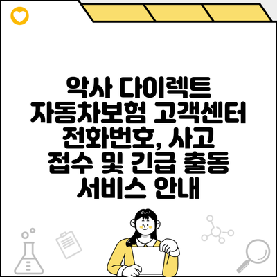 악사 다이렉트 자동차보험 고객센터 전화번호, 사고 접수 및 긴급 출동 서비스 안내