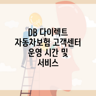 DB 다이렉트 자동차보험 고객센터 운영 시간 및 서비스