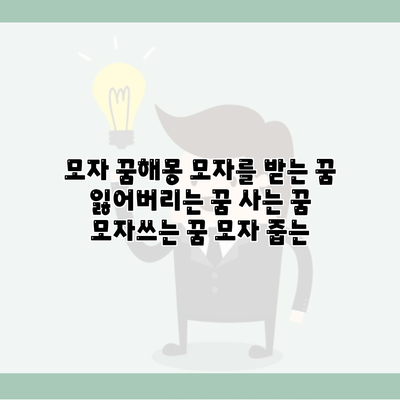 모자 꿈해몽 모자를 받는 꿈 잃어버리는 꿈 사는 꿈 모자쓰는 꿈 모자 줍는