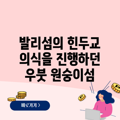 발리섬의 힌두교 의식을 진행하던 우붓 원숭이섬