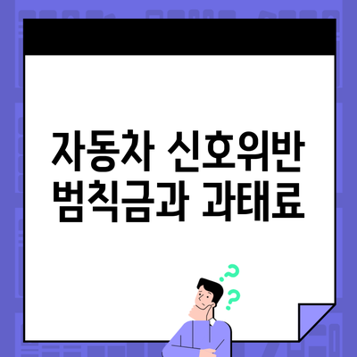 자동차 신호위반 범칙금과 과태료