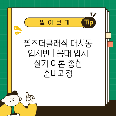 필즈더클래식 대치동 입시반 | 음대 입시 실기 이론 종합 준비과정