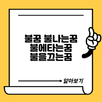 불꿈 불나는꿈 불에타는꿈 불을끄는꿈