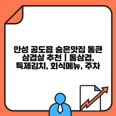 안성 공도읍 숨은맛집 통큰 삼겹살 추천 | 통삼겹, 특제김치, 회식메뉴, 주차