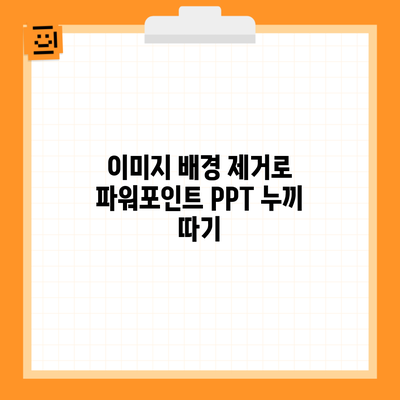 이미지 배경 제거로 파워포인트 PPT 누끼 따기