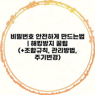 비밀번호 안전하게 만드는법 | 해킹방지 꿀팁 (+조합규칙, 관리방법, 주기변경)