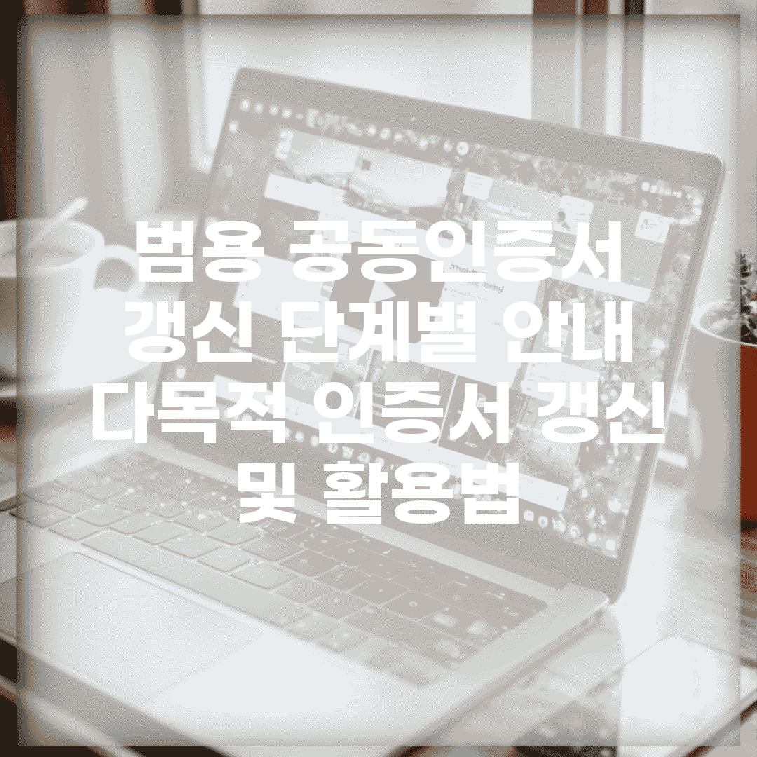 범용 공동인증서 갱신 단계별 안내 | 다목적 인증서 갱신 및 활용법