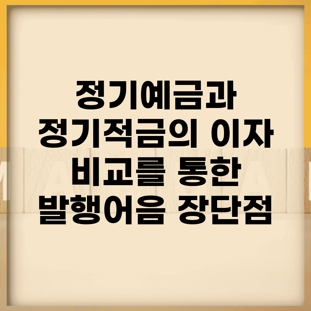정기예금과 정기적금의 이자 비교를 통한 발행어음 장단점