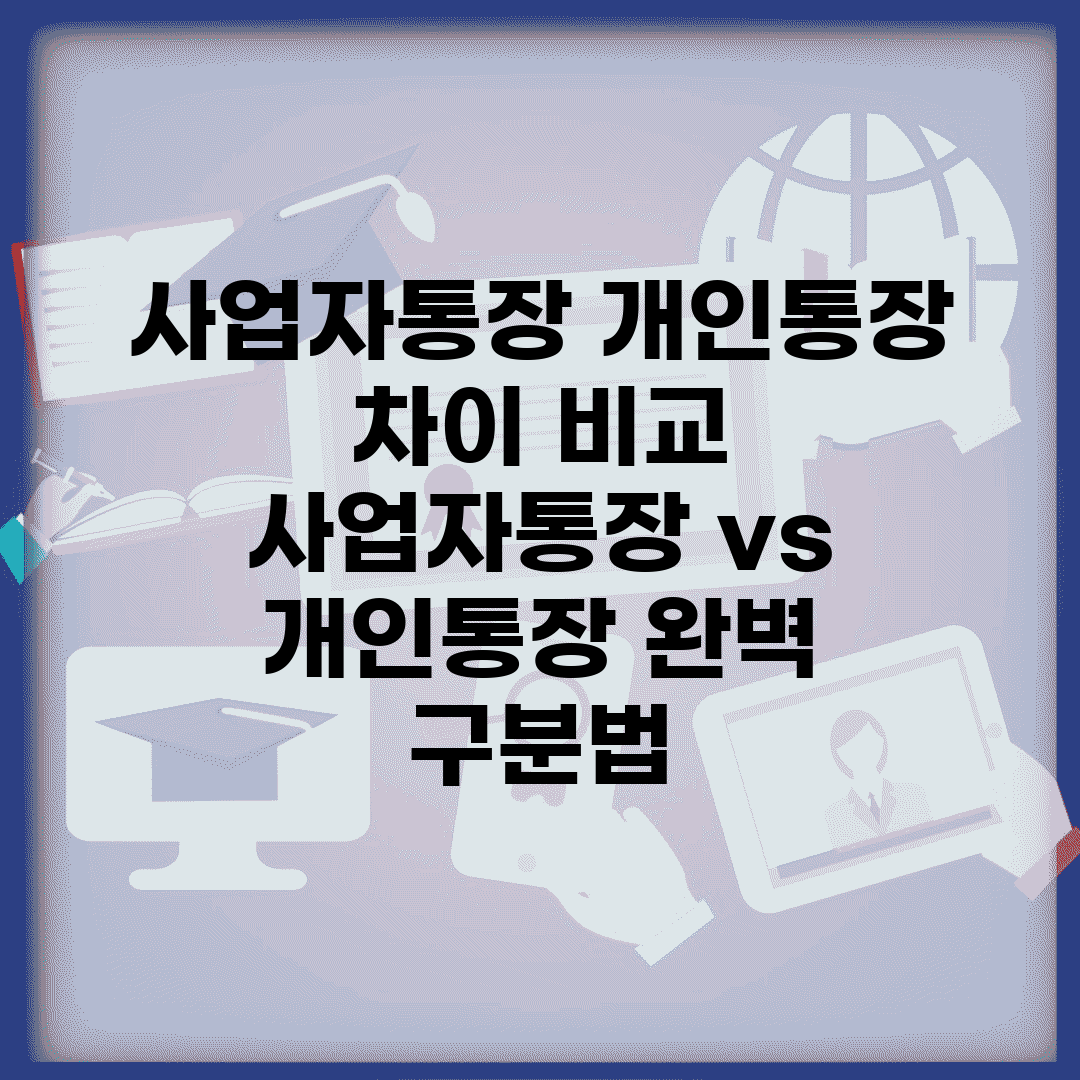 사업자통장 개인통장 차이 비교 | 사업자통장 vs 개인통장 완벽 구분법
