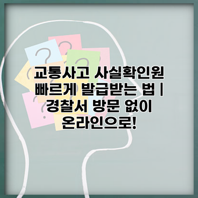 교통사고 사실확인원 빠르게 발급받는 법 | 경찰서 방문 없이 온라인으로!