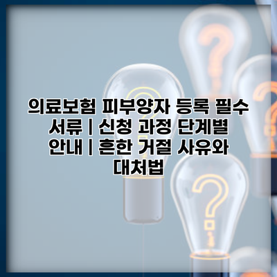 의료보험 피부양자 등록 필수 서류 | 신청 과정 단계별 안내 | 흔한 거절 사유와 대처법
