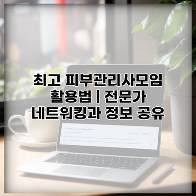 최고 피부관리사모임 활용법 | 전문가 네트워킹과 정보 공유