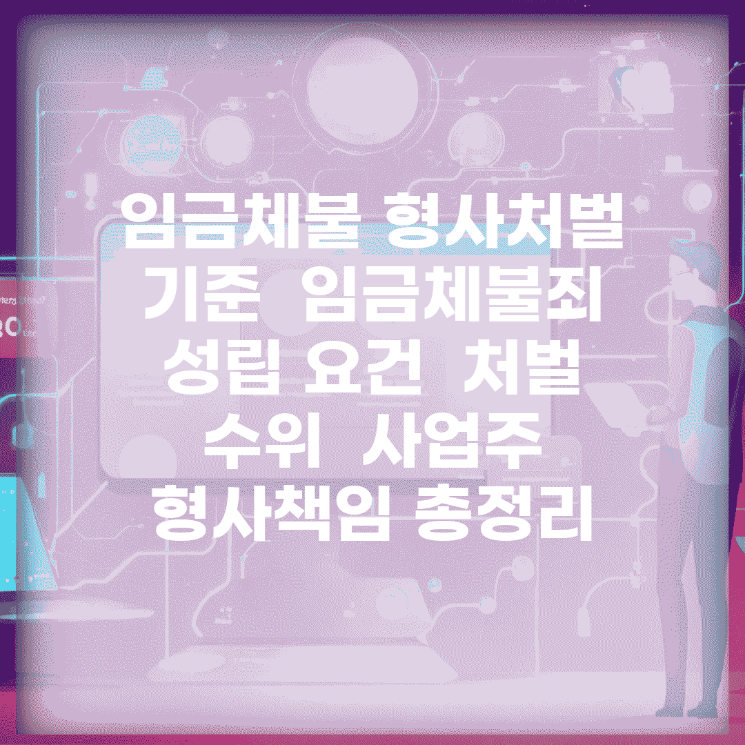 임금체불 형사처벌 기준 | 임금체불죄 성립 요건 | 처벌 수위 | 사업주 형사책임 총정리