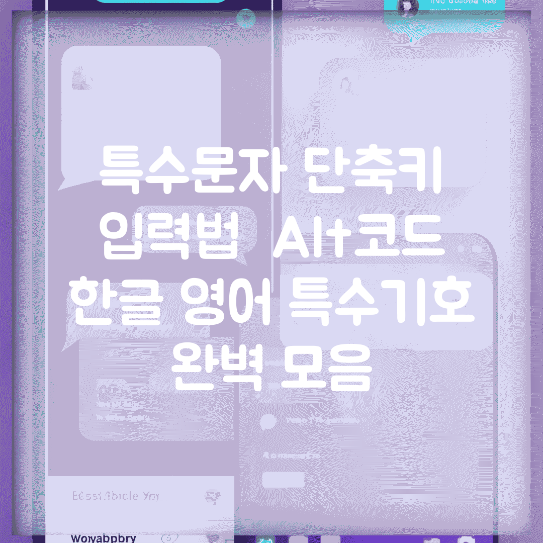 특수문자 단축키 입력법 | Alt코드 한글 영어 특수기호 완벽 모음