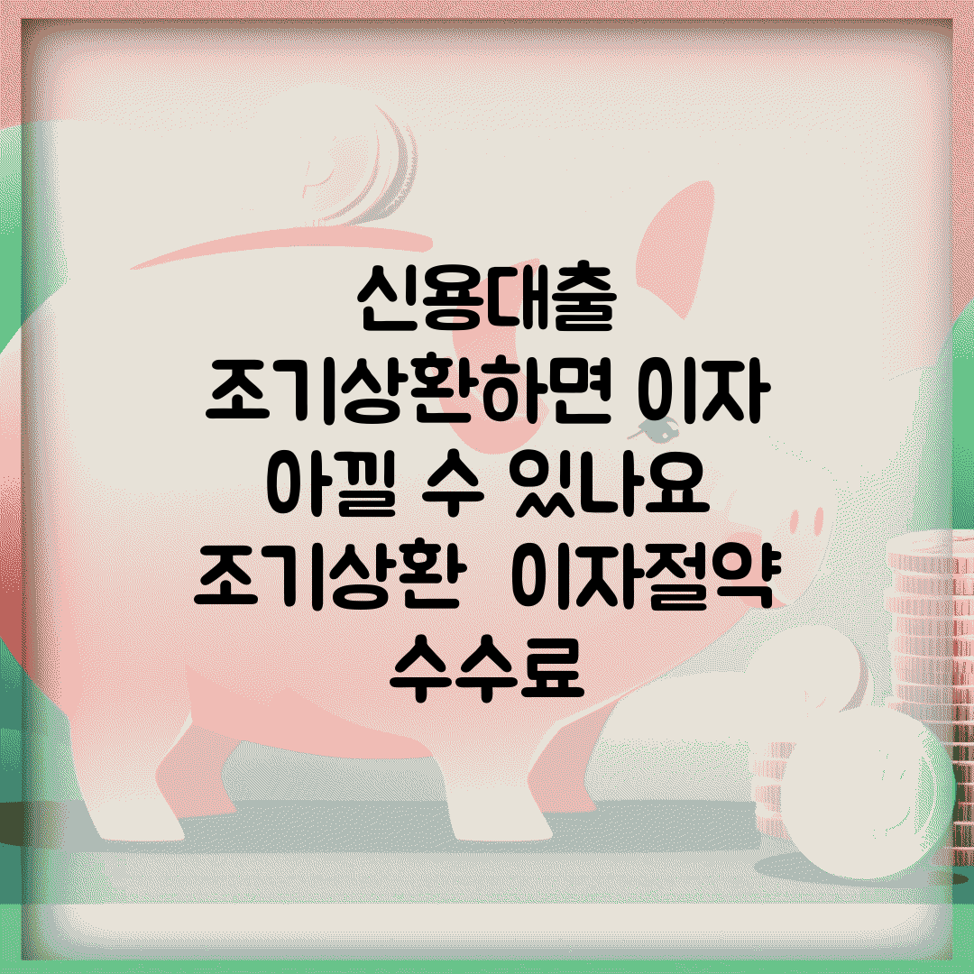 신용대출 조기상환하면 이자 아낄 수 있나요 | 조기상환 | 이자절약 | 수수료