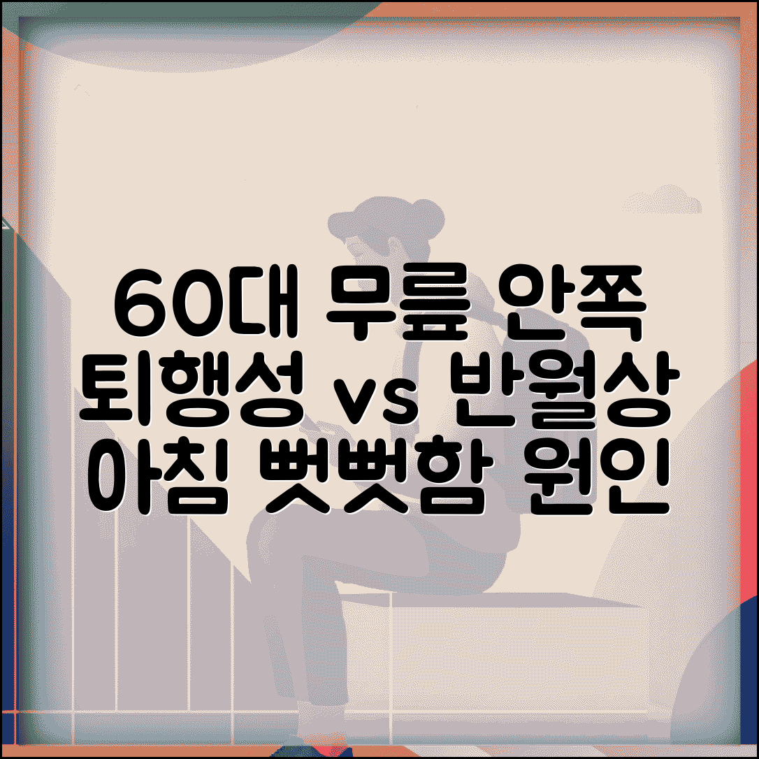 60대 무릎 안쪽 아침에 뻣뻣함 | 퇴행성관절염 vs 반월상연골 손상