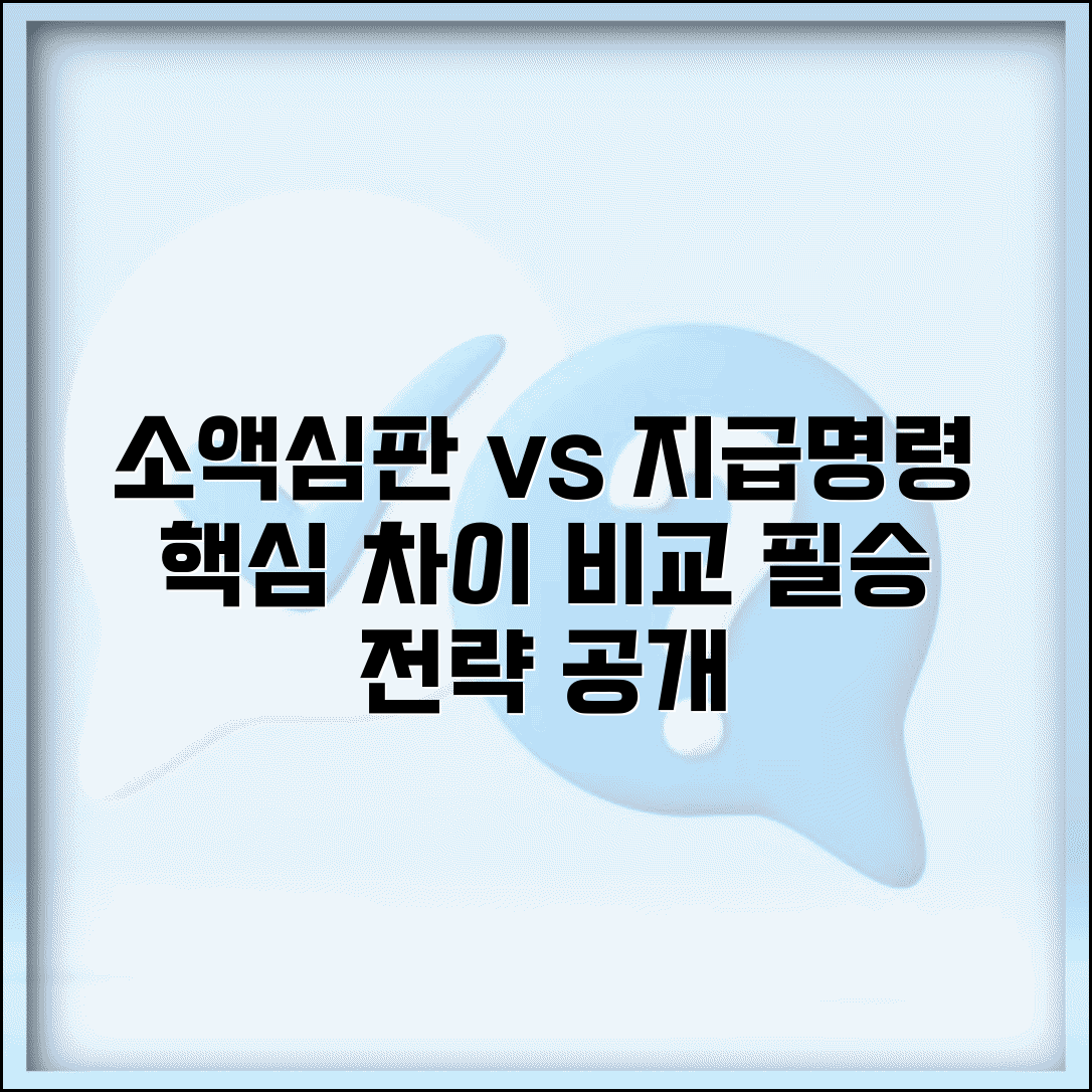소액심판 지급명령 차이 비교 분석 | 소액심판 vs 지급명령 완벽 비교