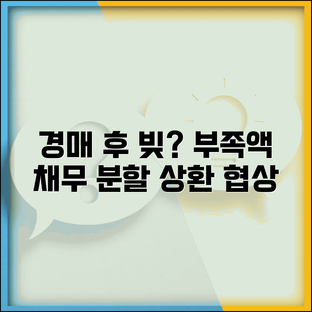 경매 후 남은 빚 어떻게 되나 | 경매 후 부족액 채무와 분할상환 협상 방법