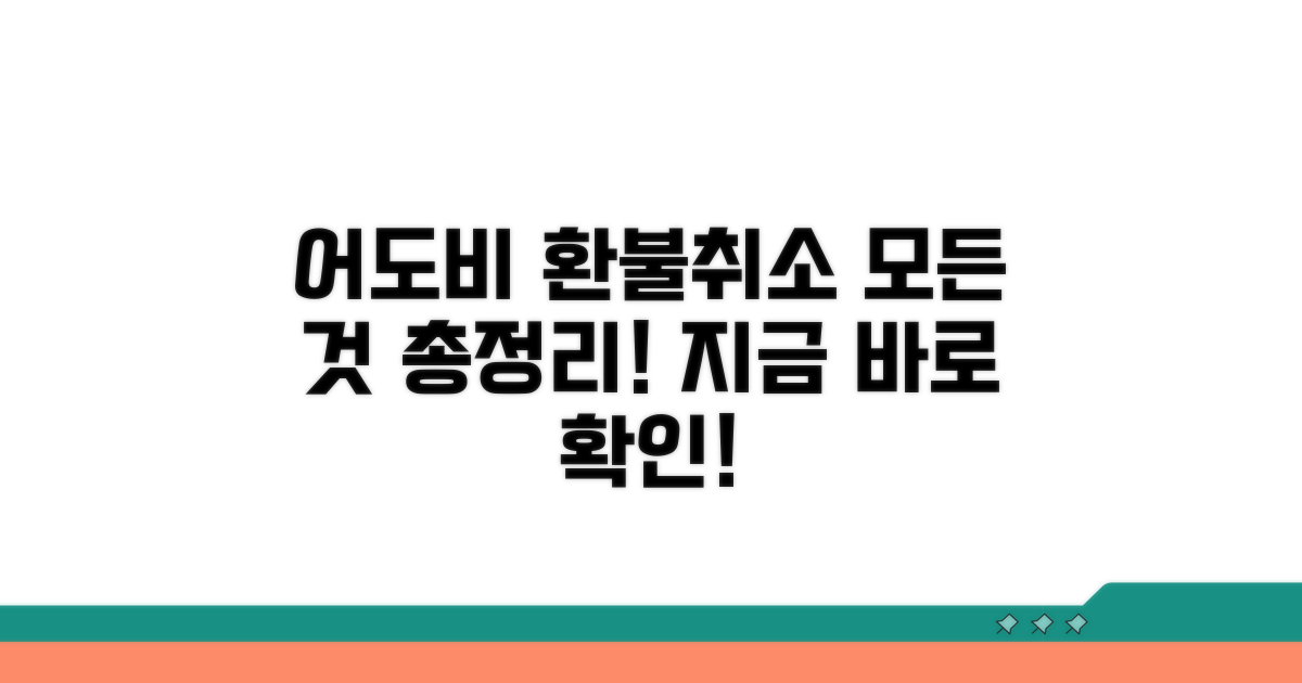 어도비 환불, 취소 방법 총정리