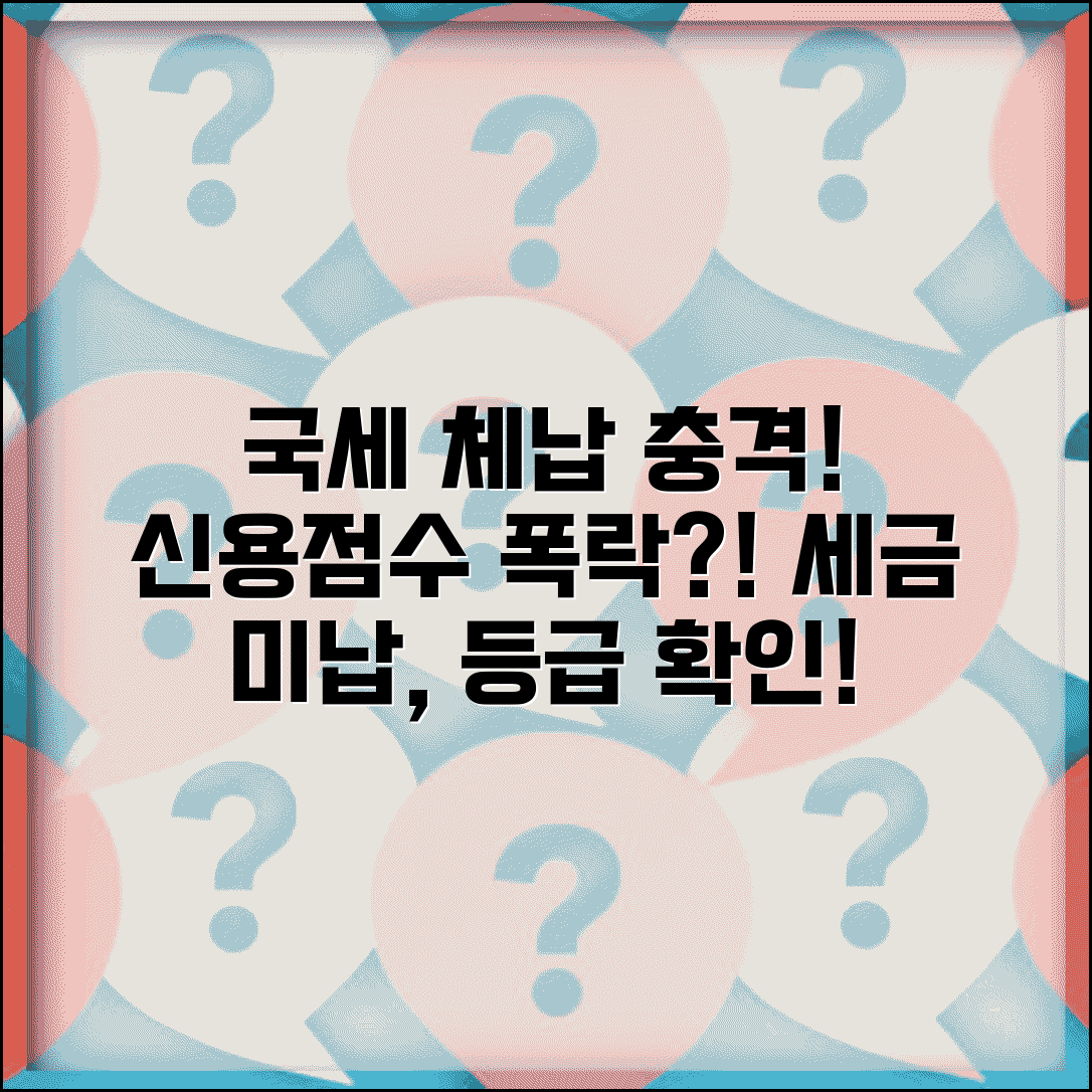 국세 체납 신용점수 몇점 하락 | 세금 체납 신용등급 영향 정도