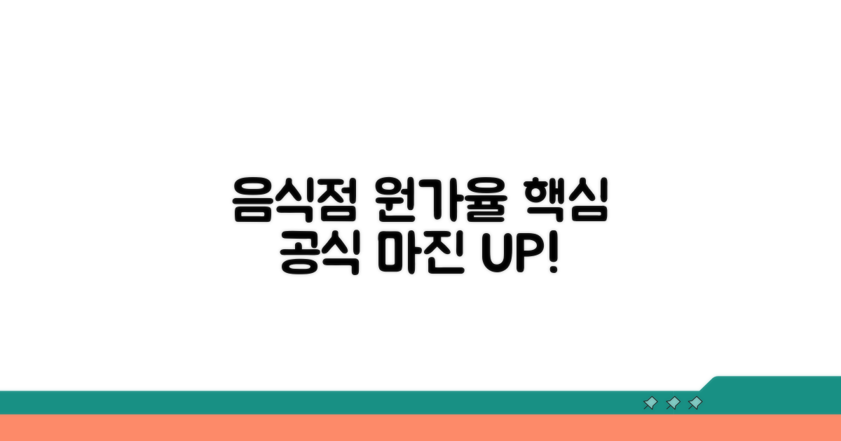 음식점 원가율 계산법 핵심