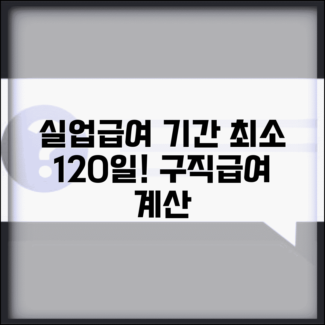 실업급여 수급 기간 계산 | 구직급여 수급 기간 최소 120일