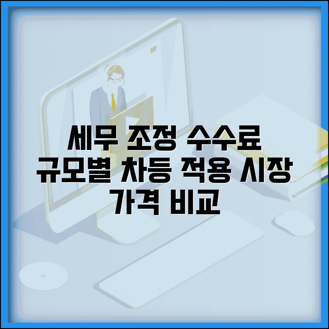 세무 조정 수수료 요율표 업무범위별 기준 | 규모별 차등적용 | 시장가격 비교분석