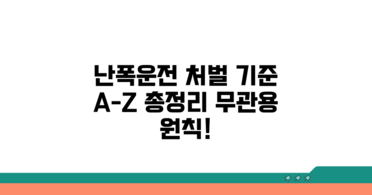 난폭운전 처벌 기준 상세 안내