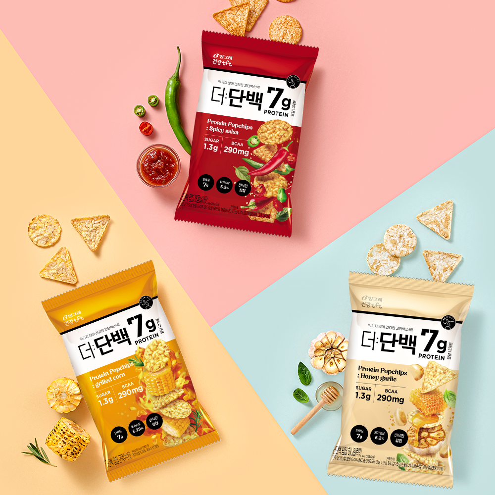 빙그레 더단백 팝칩 3종 12개 단백질 과자 상세 이미지 2