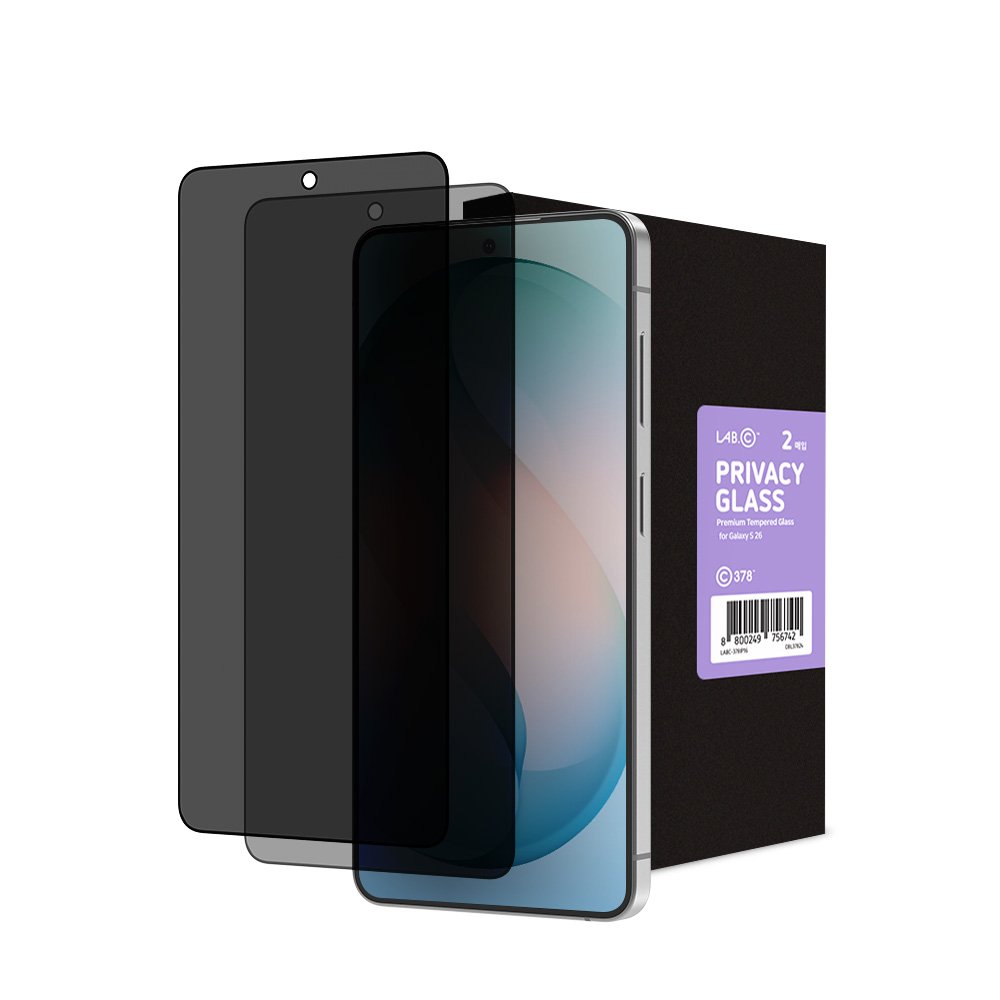 랩씨 9H 사생활 정보 보호 프라이버시 풀커버 강화유리 액정보호필름 갤럭시 S26, 2매입 상세 이미지 1