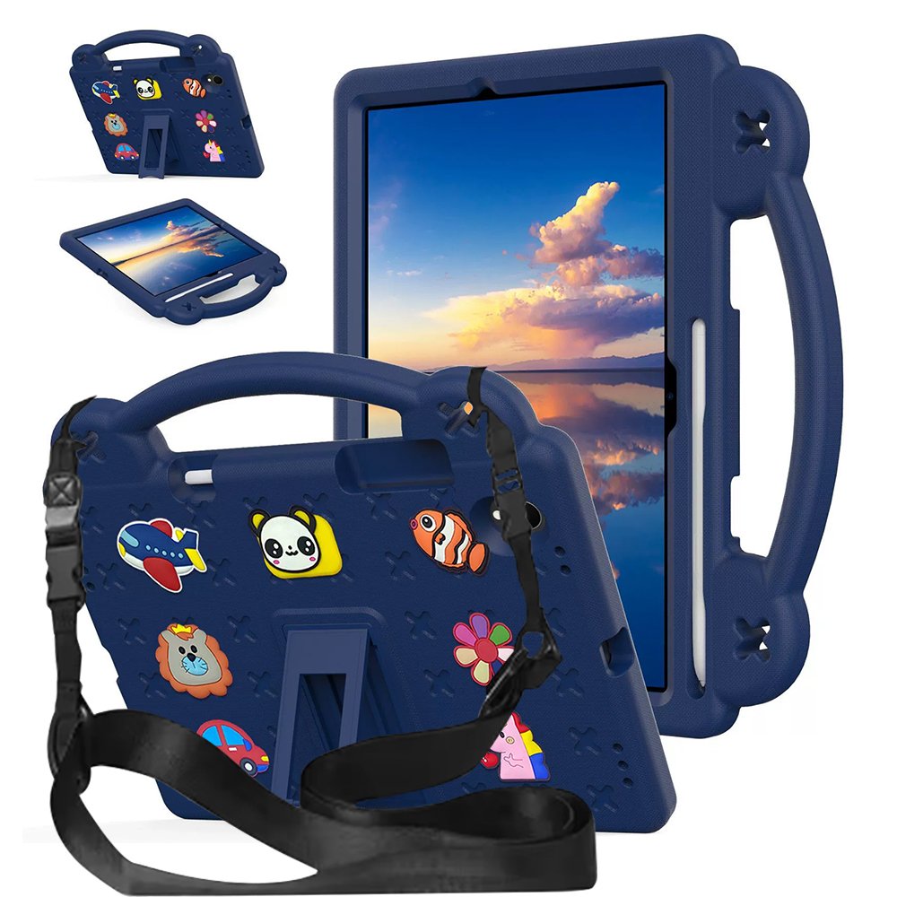 갤럭시탭 S11 케이스 범퍼 유아 키즈 에바폼 애니멀비츠 네이비, 탭 S11 상세 이미지 1