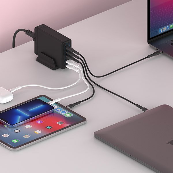 USB PD 226W PPS GaN 접지 멀티 초고속 충전기 GE410 블랙 상세 이미지 1