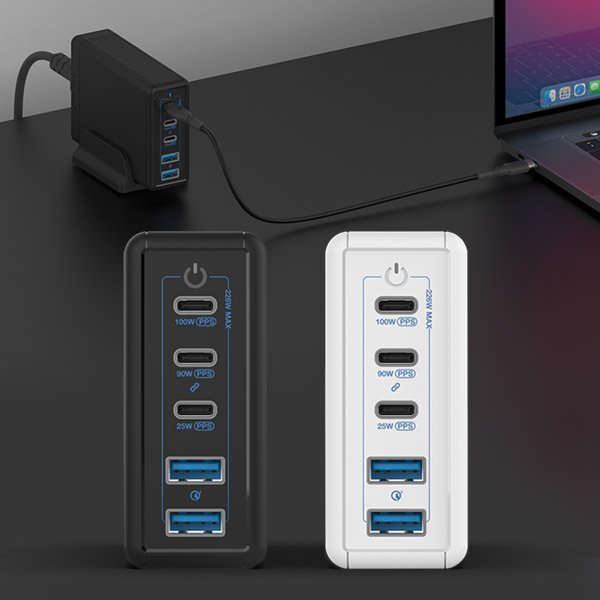 USB PD 226W PPS GaN 접지 멀티 초고속 충전기 GE410 블랙 상세 이미지 2