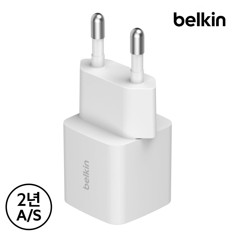 벨킨 25W USB-C PD 3.1 PPS 초소형 고속 충전기 1M 케이블 포함 USB IF 인증 WCA012WH 아이폰17 16 갤럭시S26 S25 호환 상세 이미지 1