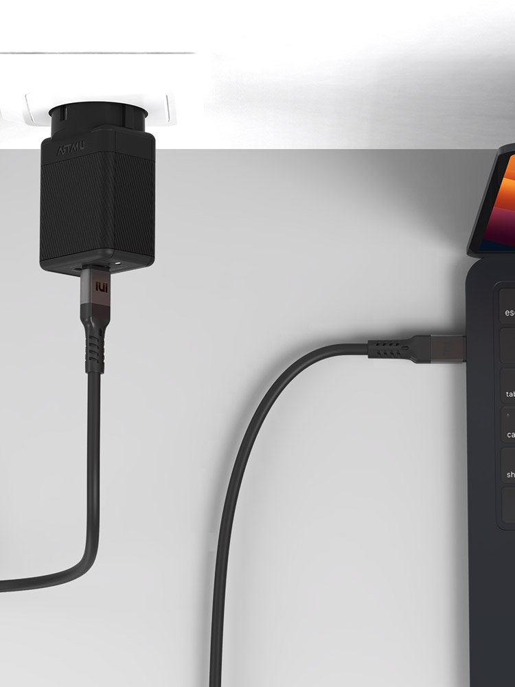 USB PD 45W PPS GaN 접지 듀얼 초고속 충전기 GA310 블랙 상세 이미지 1