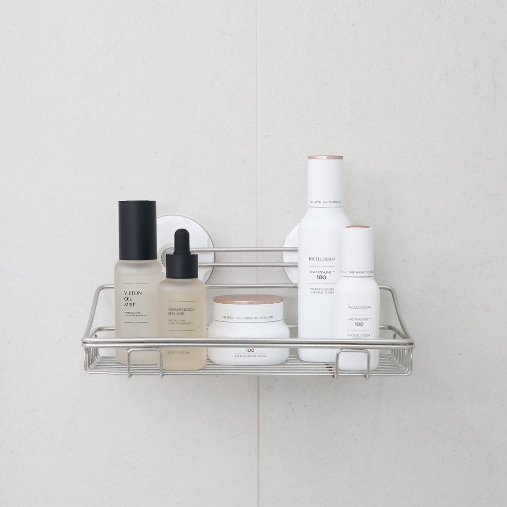 글라스터 흡착식 스테인레스 욕실 미니 평면 선반 S 상세 이미지 1