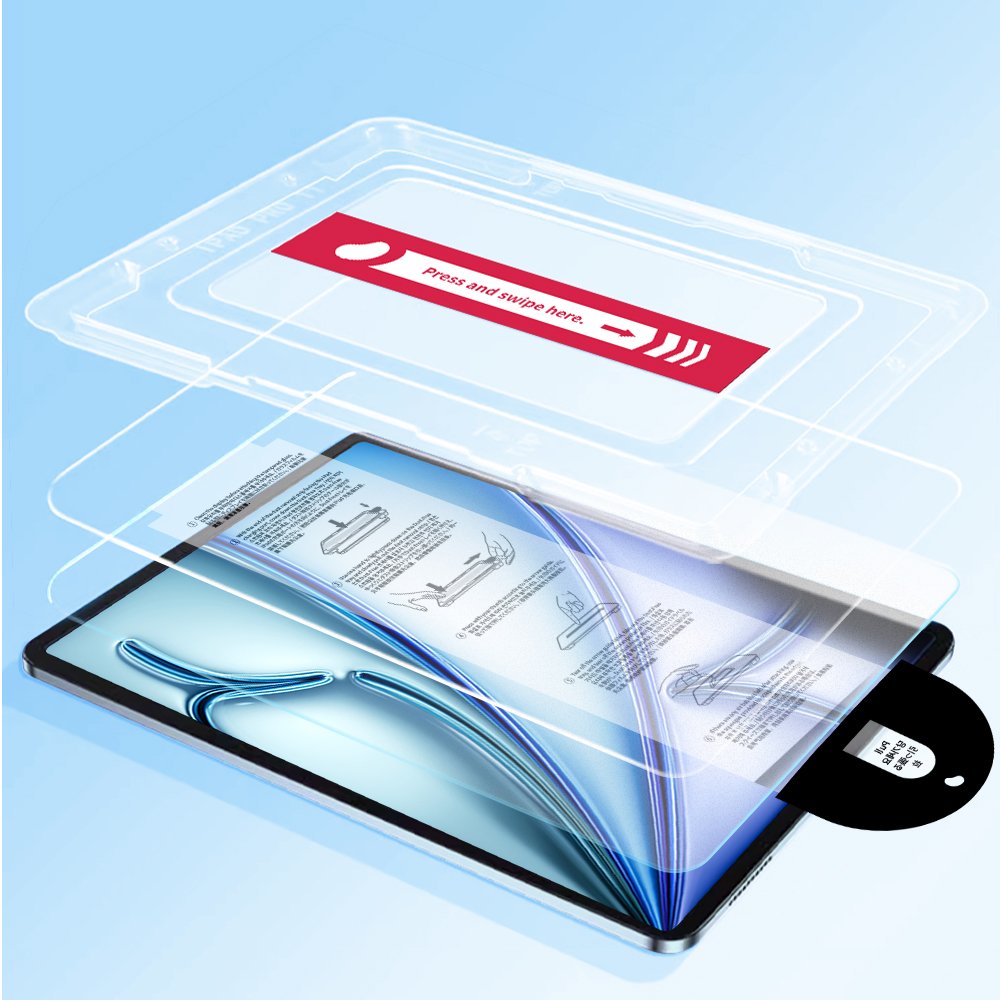 레드빈 아이패드 저반사 지문방지 강화유리 필름 먼지제거 원터치 가이드툴 아이패드 10세대 27.7cm(10.9인치), 1매입 상세 이미지 2