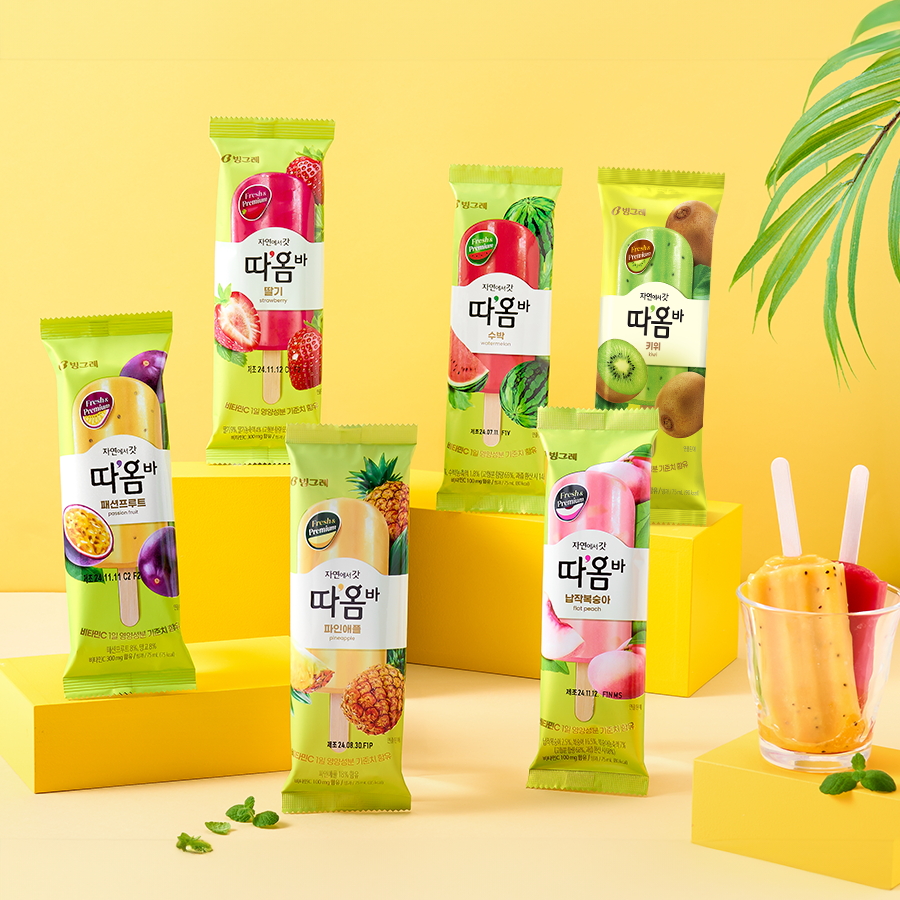 빙그레 따옴바 아이스크림 20개 (딸기, 복숭아, 파인애플, 수박, 패션프루트 택) 상세 이미지 1