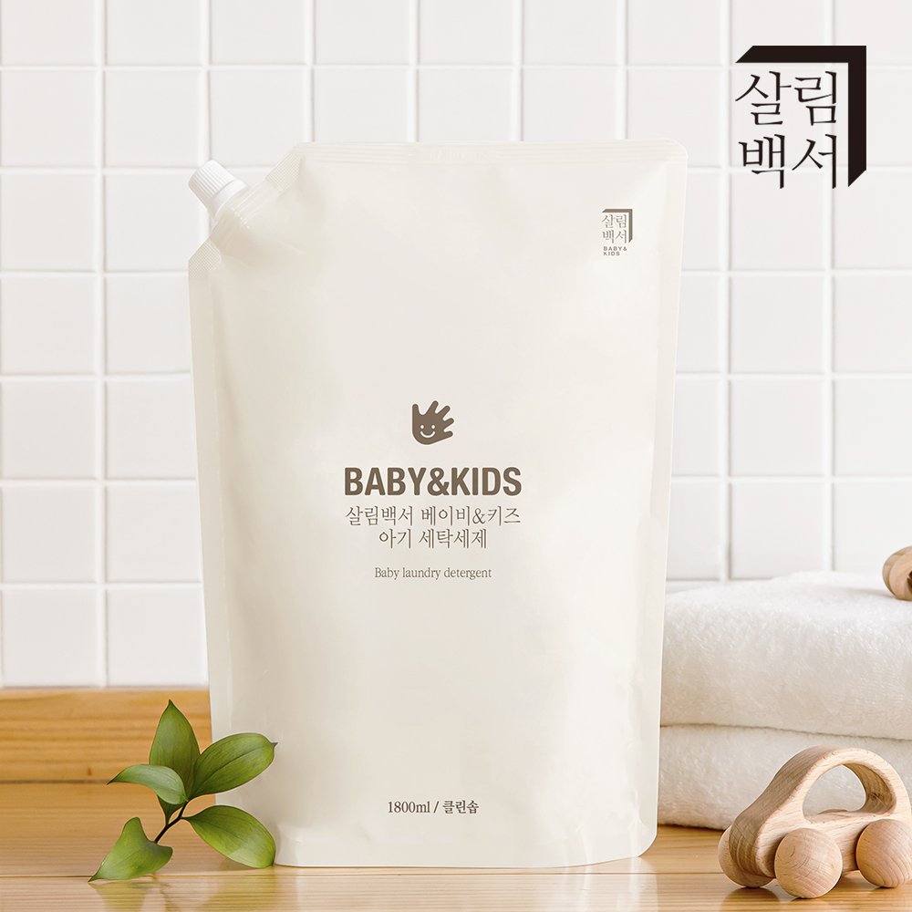 살림백서 베이비&키즈 아기세제 리필형 1800ml 유아세탁세제 상세 이미지 2