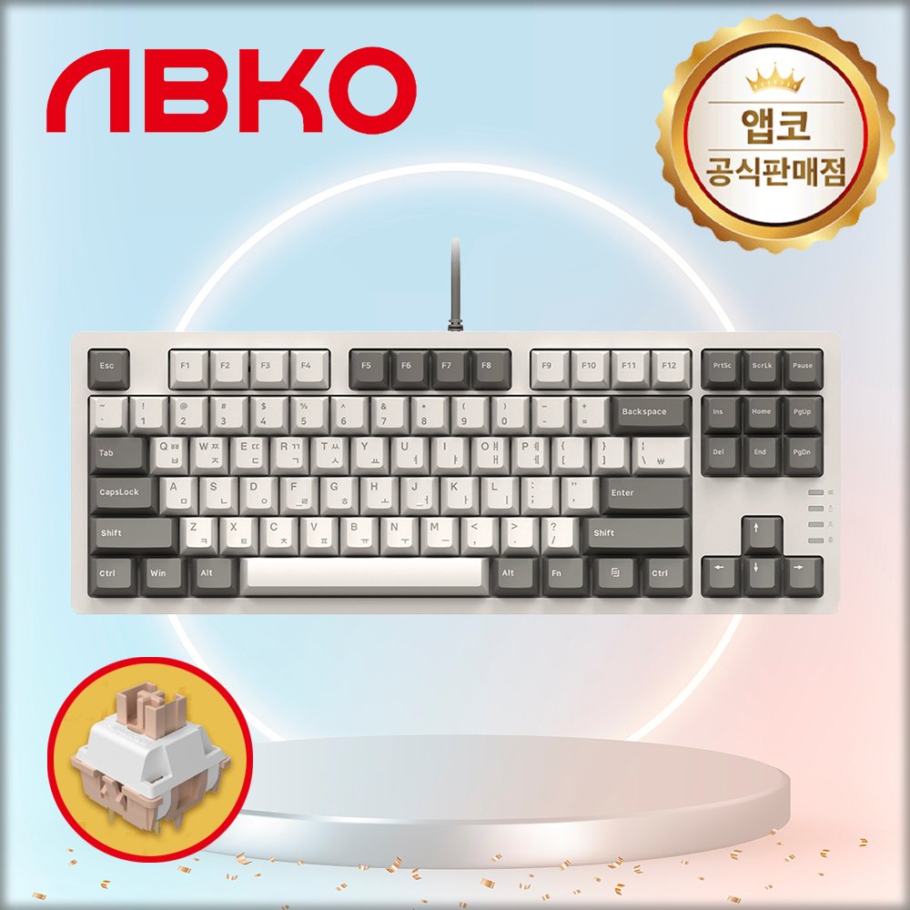 앱코 AN06F TKL PBT 특주축 유선 게이밍 기계식 키보드 레트로베이지, 넌클릭, 60g 상세 이미지 1