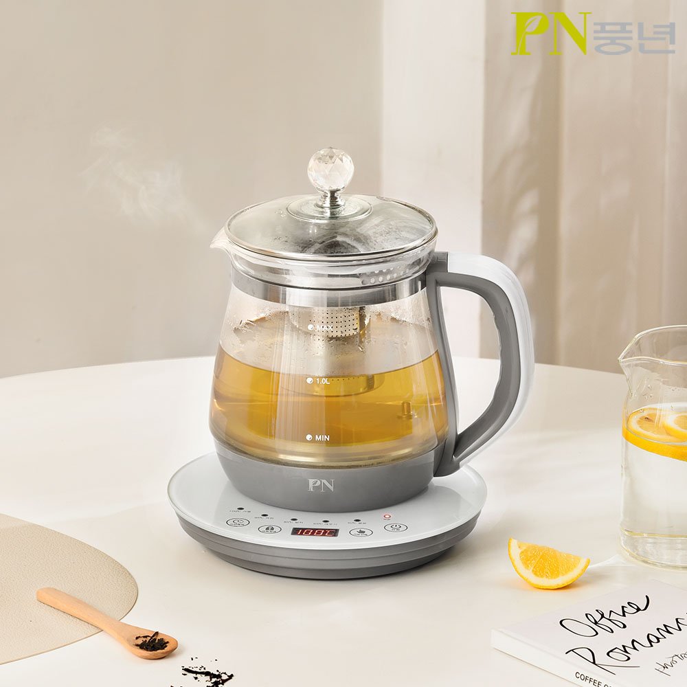 풍년 대용량 내열 유리 분유 포트 티메이커 전기 주전자 티 커피 무선 아기 포트기 차탕기 상세 이미지 2