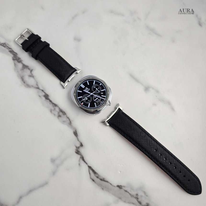 갤럭시워치8 커스텀 가죽 스트랩 베젤링 사피레더 클래식 40 44 46mm 호환 상세 이미지 2