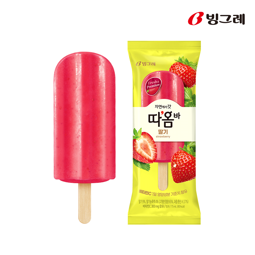 빙그레 따옴바 아이스크림 20개 (딸기, 복숭아, 파인애플, 수박, 패션프루트 택) 상세 이미지 2