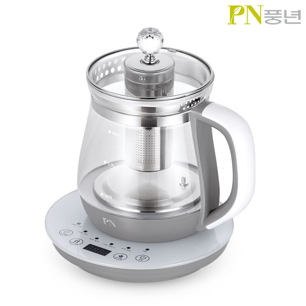 풍년 대용량 내열 유리 분유 포트 티메이커 전기 주전자 티 커피 무선 아기 포트기 차탕기 상세 이미지 2