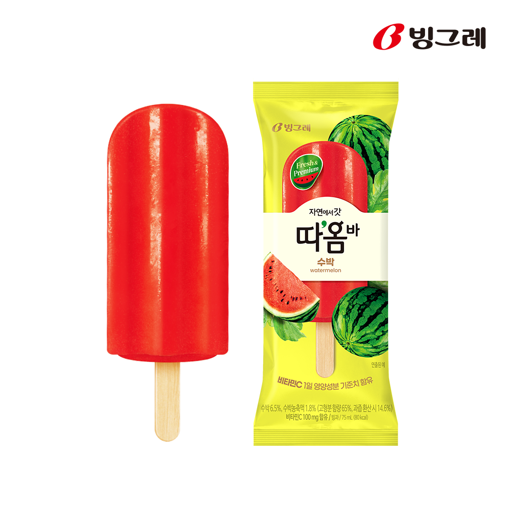 빙그레 따옴바 아이스크림 20개 (딸기, 복숭아, 파인애플, 수박, 패션프루트 택) 상세 이미지 2