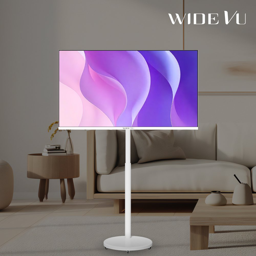 와이드무빙뷰 화이트에디션 삼탠바이미V3 셋트 QLED 109cm(43인치) UHD 4K 스마트 이동식 TV 중소바이미 유압식 높이조절 삼텐바이미 자가설치 상세 이미지 1