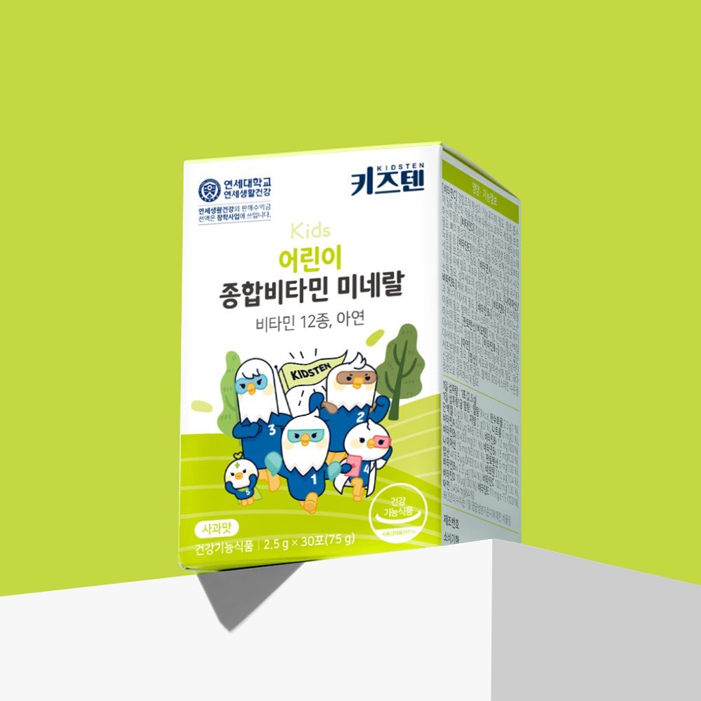 연세 키즈텐 어린이 유아 종합비타민 미네랄 초등학생 멀티비타민 아연 엽산 30포, 4개 상세 이미지 1